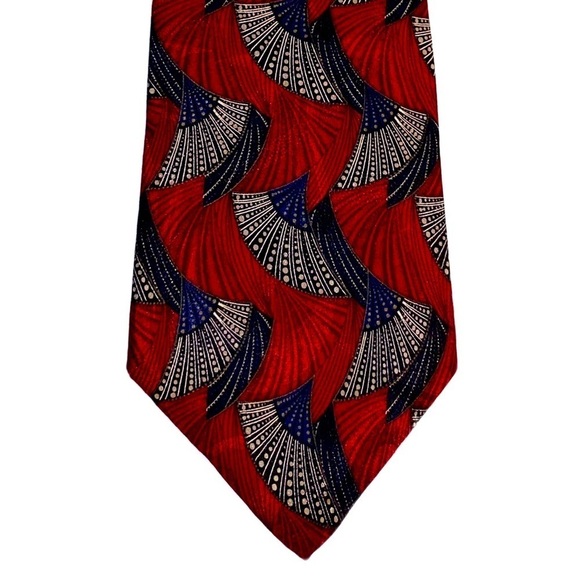 Wembley Silk Tie Red Blue Black - Picture 1 of 5